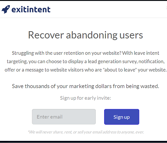Startup-Exitintent-screen