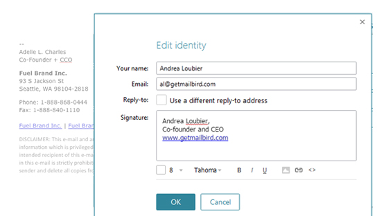 Customize your email signature for every email identities